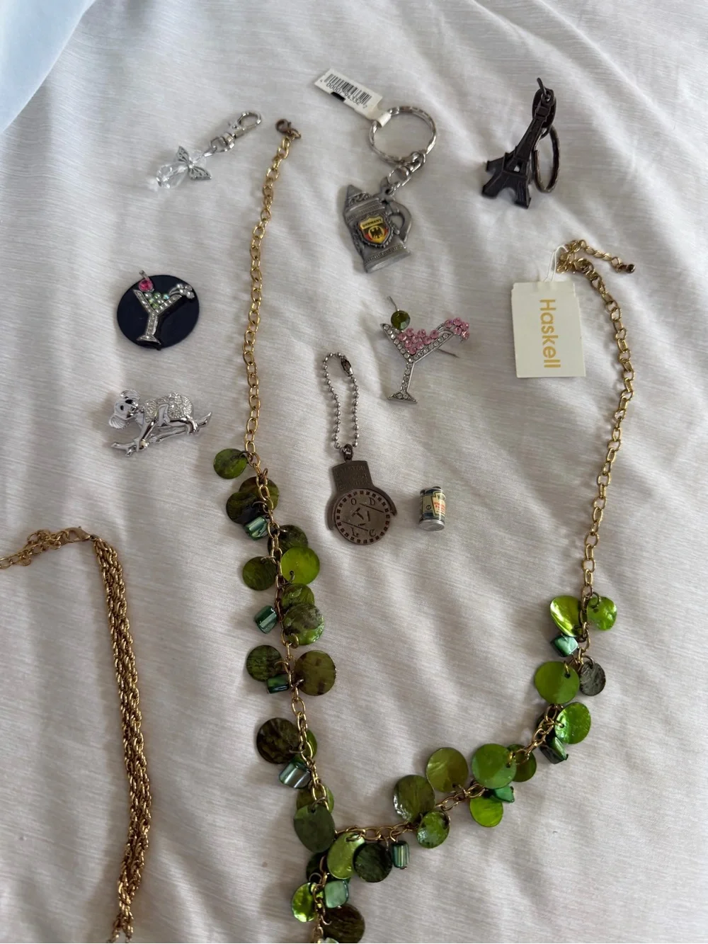 Haskell Green Disc Chain Necklace - Statement Women’s Jewelry bundle